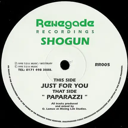 Shogun - Just For You / Paparazzi