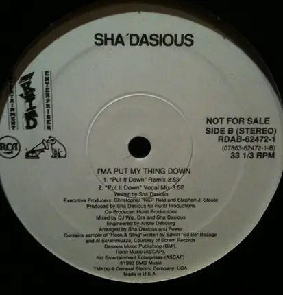 Sha'dasious - I'ma Put My Thing Down