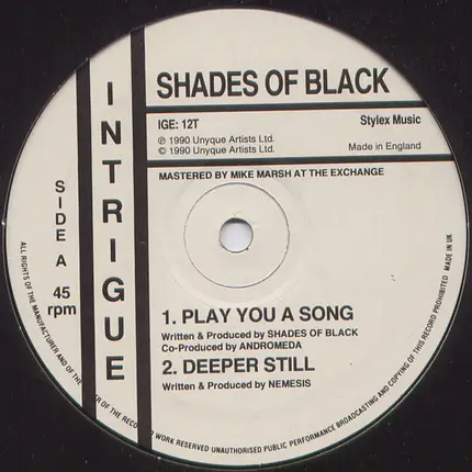 Shades Of Black - Play You A Song
