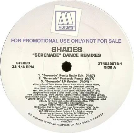 Shades - Serenade (Dance Remixes)