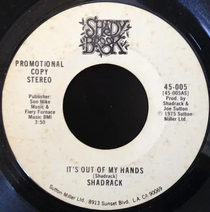 Shadrack - It's Out Of My Hands / I Thought About Our Song