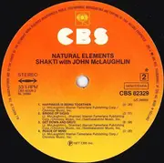 LP - Shakti with John McLaughlin - Natural Elements - Sunburst Label