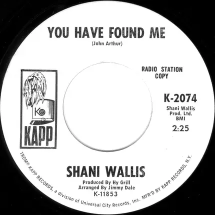 Shani Wallis - Reaching Far Too High / You Have Found Me