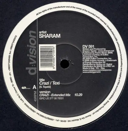 Sharam - Crazi / Texi