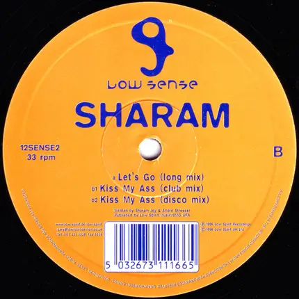Sharam - Let's Go / Kiss My Ass