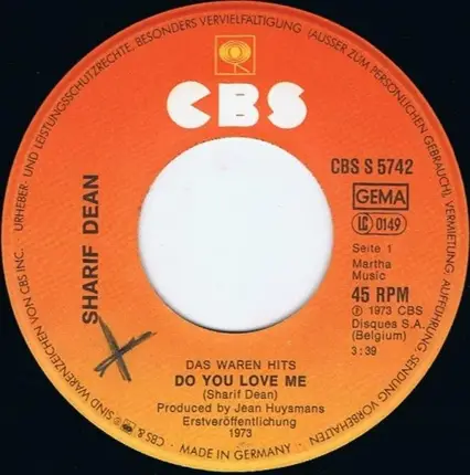 Sharif Dean - Do You Love Me / Goodbye And Thank You