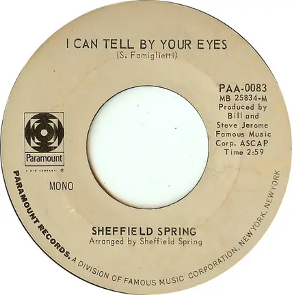 Sheffield Spring - I'm Coming Home / I Can Tell By Your Eyes