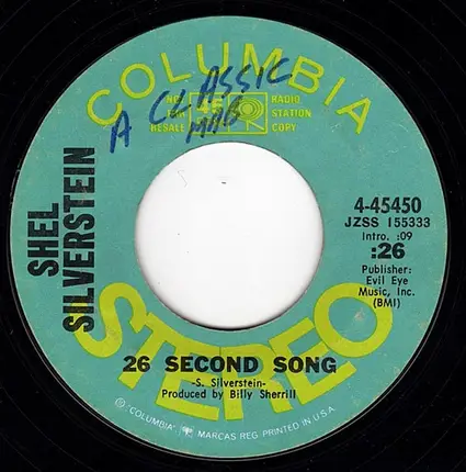 Shel Silverstein - A Front Row Seat To Hear Ole Johnny Sing
