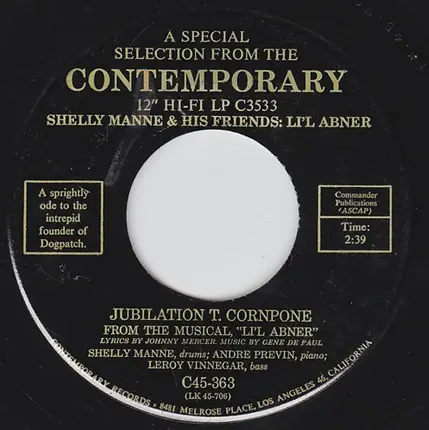 Shelly Manne & His Friends - Jubilation T. Cornpone