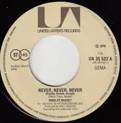 7inch Vinyl Single - Shirley Bassey - Jezahel / Never·Never·Never