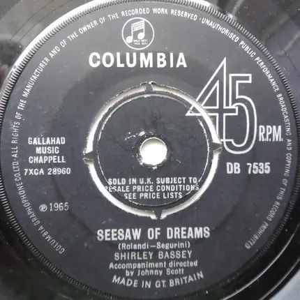 Shirley Bassey - No Regrets (Non Je Ne Regrette Rien)
