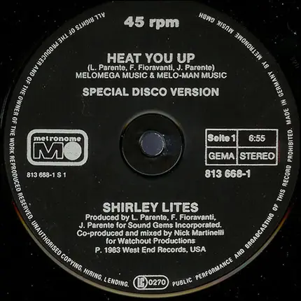 Shirley Lites - Heat You Up