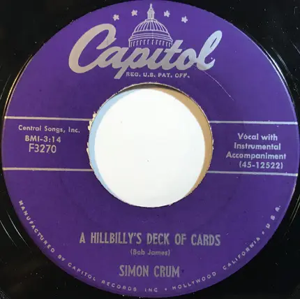 Simon Crum - A Hillbilly's Deck Of Cards / Ooh, I Want You