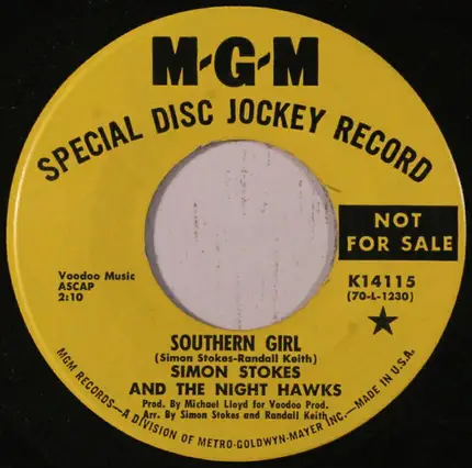Simon Stokes & The Nighthawks - Southern Girl / Rhode Island Red
