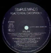 LP - Simple Minds - Real To Real Cacophony