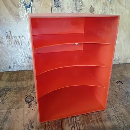Single-Box 70er Jahre - in orange, für ca. 100 Singles