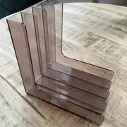 Vinyl Storage - Single-Winkel, 70er Jahre - in transparent grau, für ca. 60 Singles / 7'
