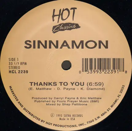 Sinnamon / Kinky Foxx - Thanks To You / So Different