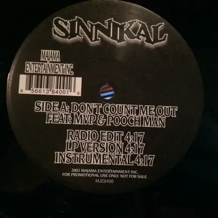 Sinnikal - Don't count me out / Dat Day