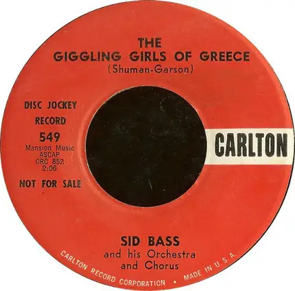 Sid Bass And His Orchestra - Funny Bone / The Giggling Girls Of Greece