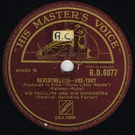 Sid Phillips And His Orchestra - Three Little Words / Nevertheless