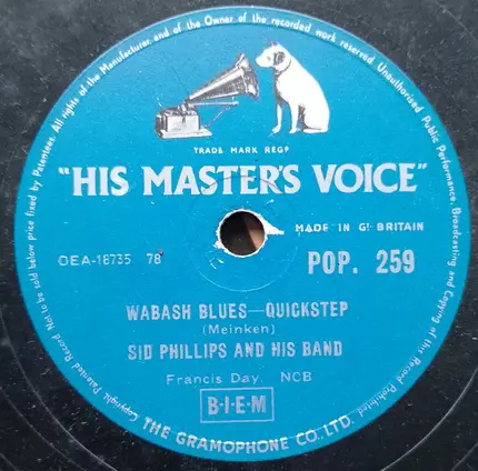 Sid Phillips Band - When The Red Red Robin Comes Bob Bob Bobing Along / Wabash Blues