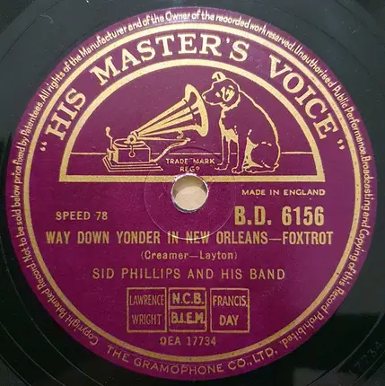 Sid Phillips Band - Pi-Ann-A Rag / Way Down Yonder In New Orleans