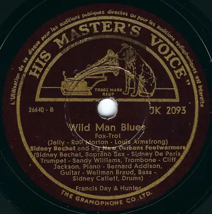 Sidney Bechet And His New Orleans Feetwarmers - Shake It And Break It / Wild Man Blues