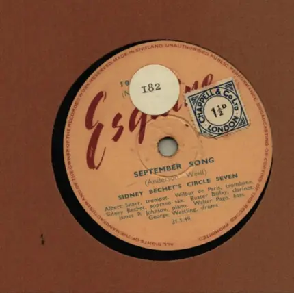 Sidney Bechet & His Circle Seven - September Song / Who