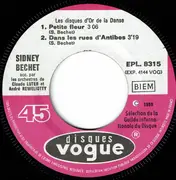 7inch Vinyl Single - Sidney Bechet - Les Disques D'or De La Danse - EP