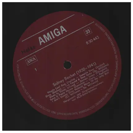 Sidney Bechet - Amiga Edition