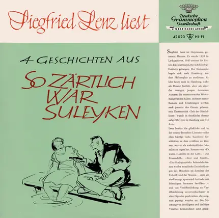 Siegfried Lenz - Siegfried Lenz Liest 4 Geschichten Aus So Zärtlich War Suleyken