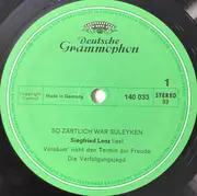 LP - Siegfried Lenz - So Zärtlich War Suleyken (Siegfried Lenz Liest ...)