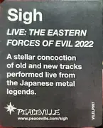 LP - Sigh - Live: The Eastern Forces of Evil 2022