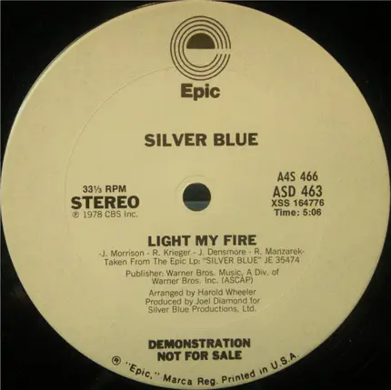 Silver Blue - Light My Fire / Alexander's Ragtime Band