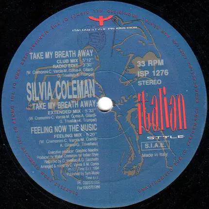 Silvia Coleman - Take My Breath Away