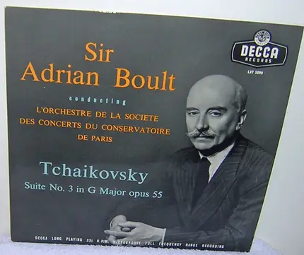 Sir Adrian Boult Conducting Orchestre De La Société Des Concerts Du Conservatoire - Pyotr Ilyich Tc - Suite No. 3 In G Major Opus. 55