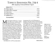 CD - Sir Michael Tippett / BBC Symphony Orchestra - Tippett Dirigiert Tippett: Sinfonien Nr. 2 & 4