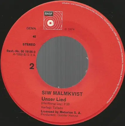 Siw Malmkvist - Sascha Nimmt Die Geige / Unser Lied