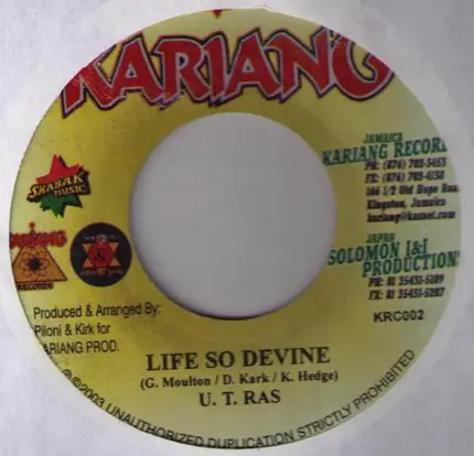 Sizzla / U.T. Ras - Black Supreme / Live So Devine
