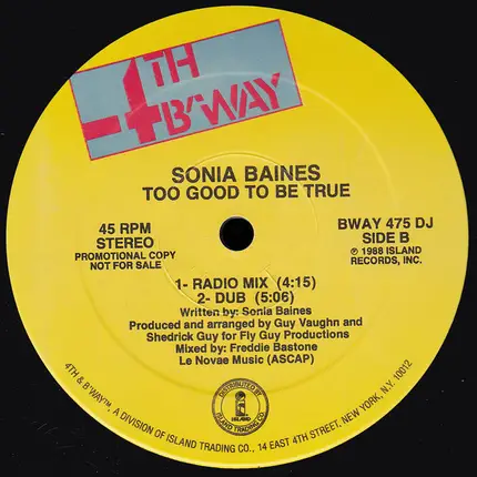 Sonia Baines - Too Good To Be True