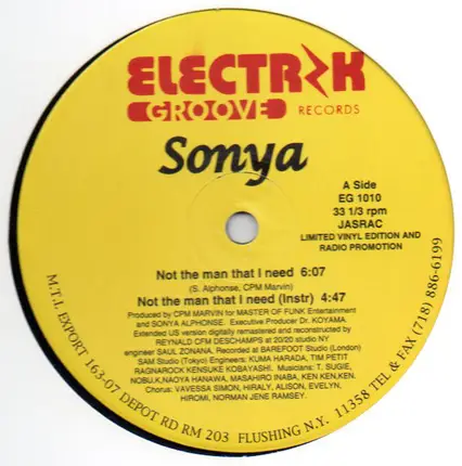 Sonya - Not The Man That I Need / Goodbye Goodbye