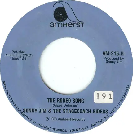 Sonny Jim & The Stagecoach Riders - Tonight You're Doin' It Right / The Rodeo Song