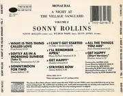CD - Sonny Rollins - A Night At The 'Village Vanguard' • Volume 2