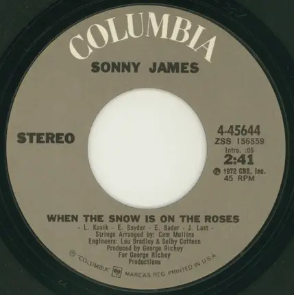 Sonny James - When the Snow Is on the Roses