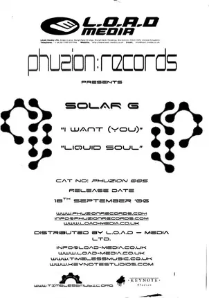 Solar G - I Want (You) / Liquid Soul