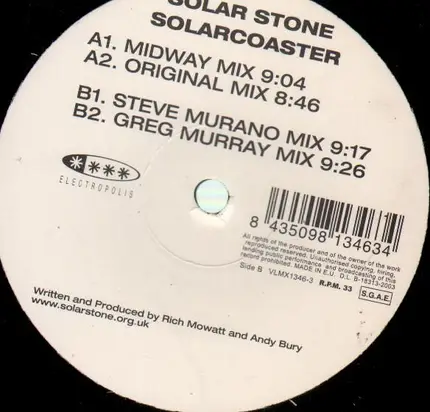 Solar Stone, Solarstone - Solarcoaster