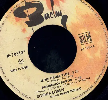 Sophia Loren - Je Ne T'aime Plus