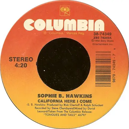 Sophie B. Hawkins - California Here I Come
