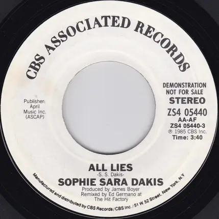 Sophie Sara Dakis - All Lies